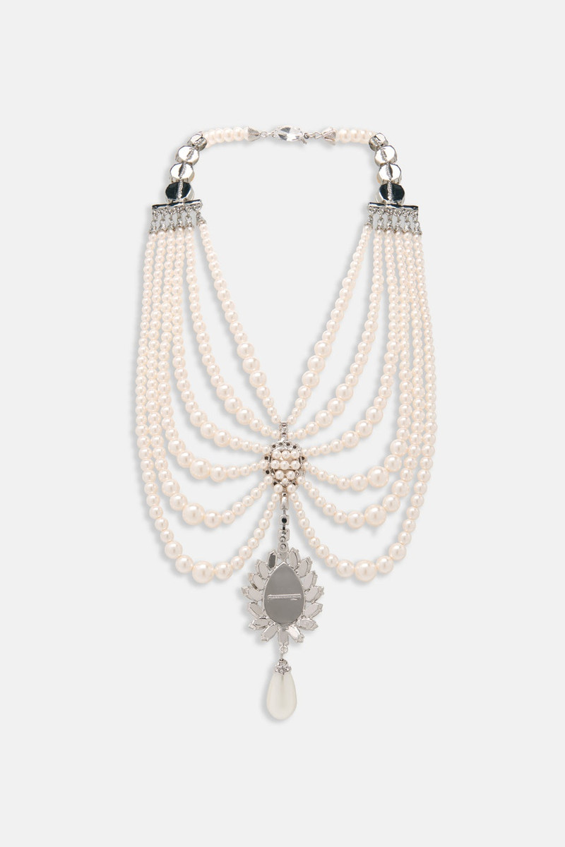 Alessandra Rich PEARL NECKLACE WITH CRYSTAL EMBELLISHMENT outlook
