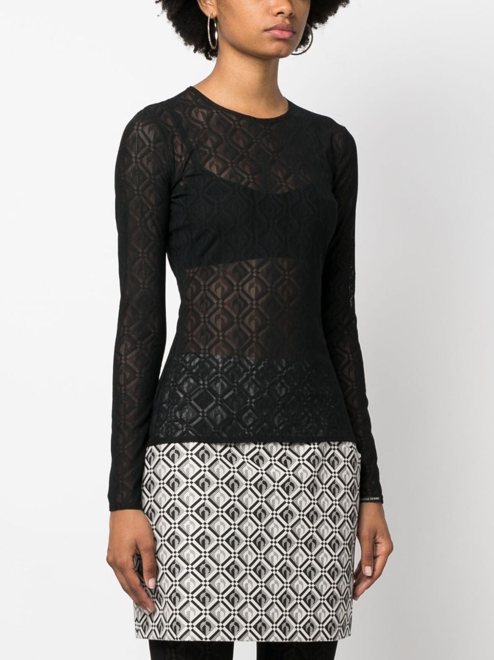 Second Skin mesh jacquard top - 3