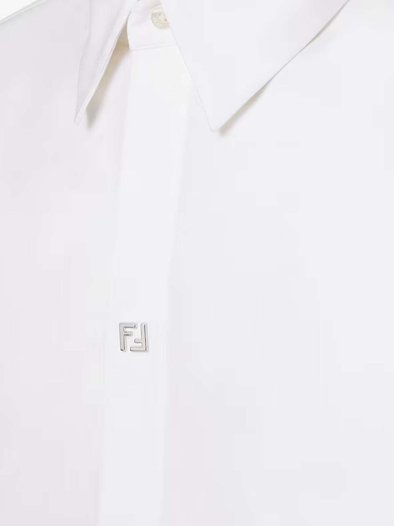 Fendi Men Cotton Shirt With Metal Ff Button - 3