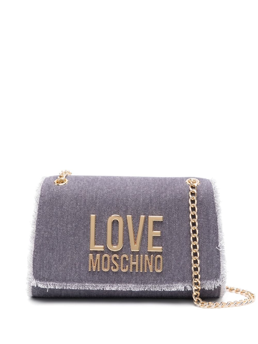 logo-plaque denim shoulder bag - 2