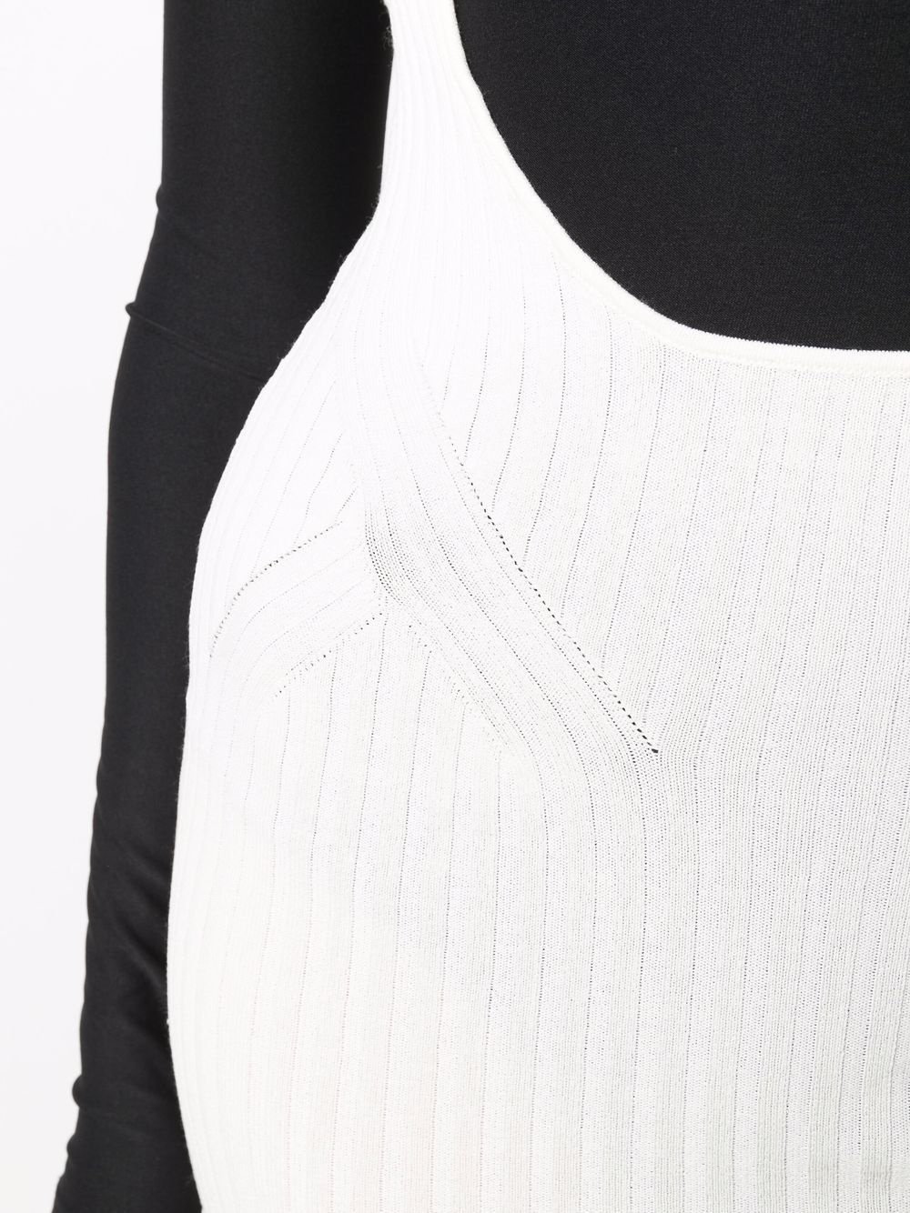 ribbed-knit pinafore skirt - 5