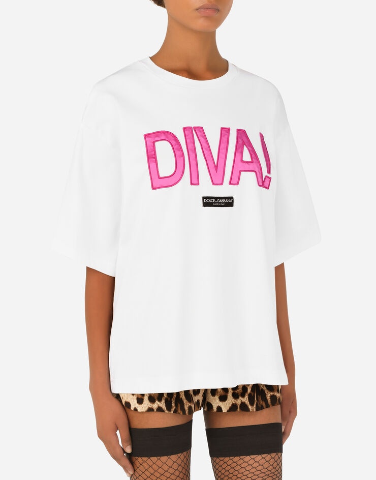 Jersey T-shirt with diva patch - 4