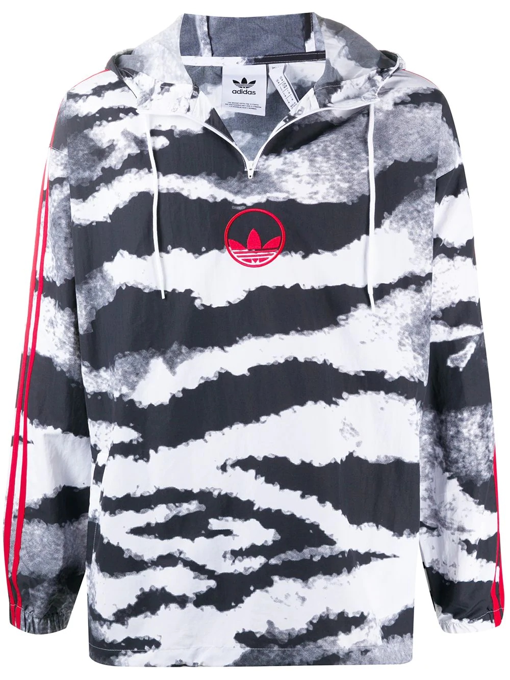 zebra-print hooded winbreaker - 1