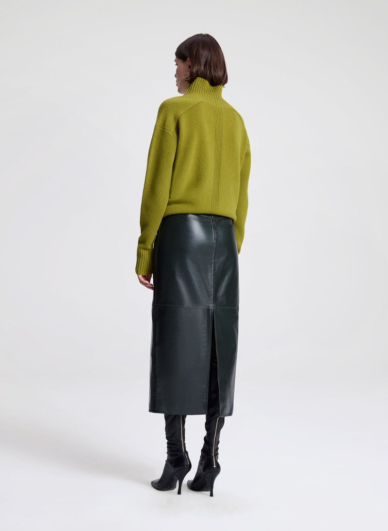 Marta Glossy Leather Midi Skirt 6