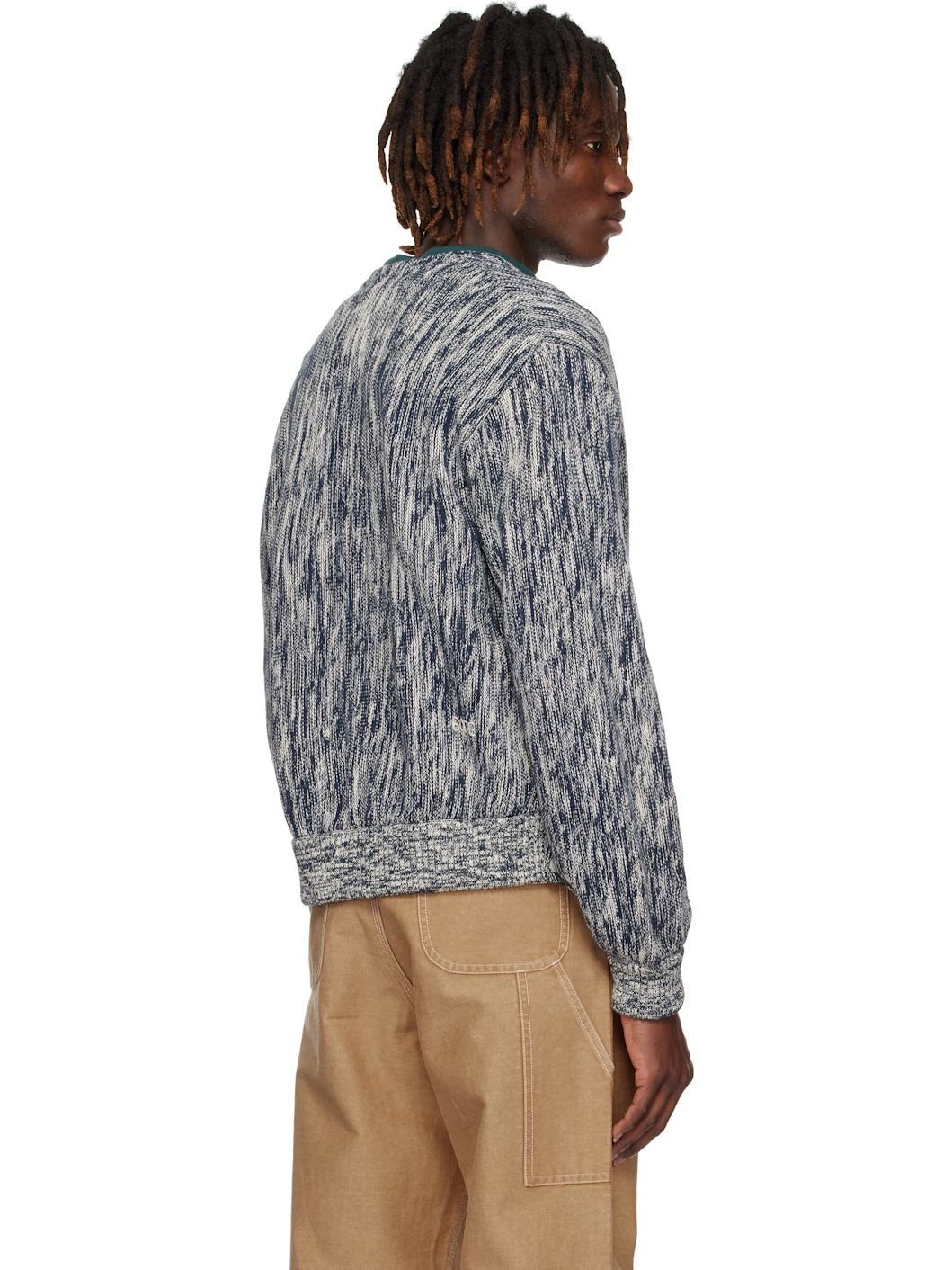 Navy Double-Breasted Cardigan - 3