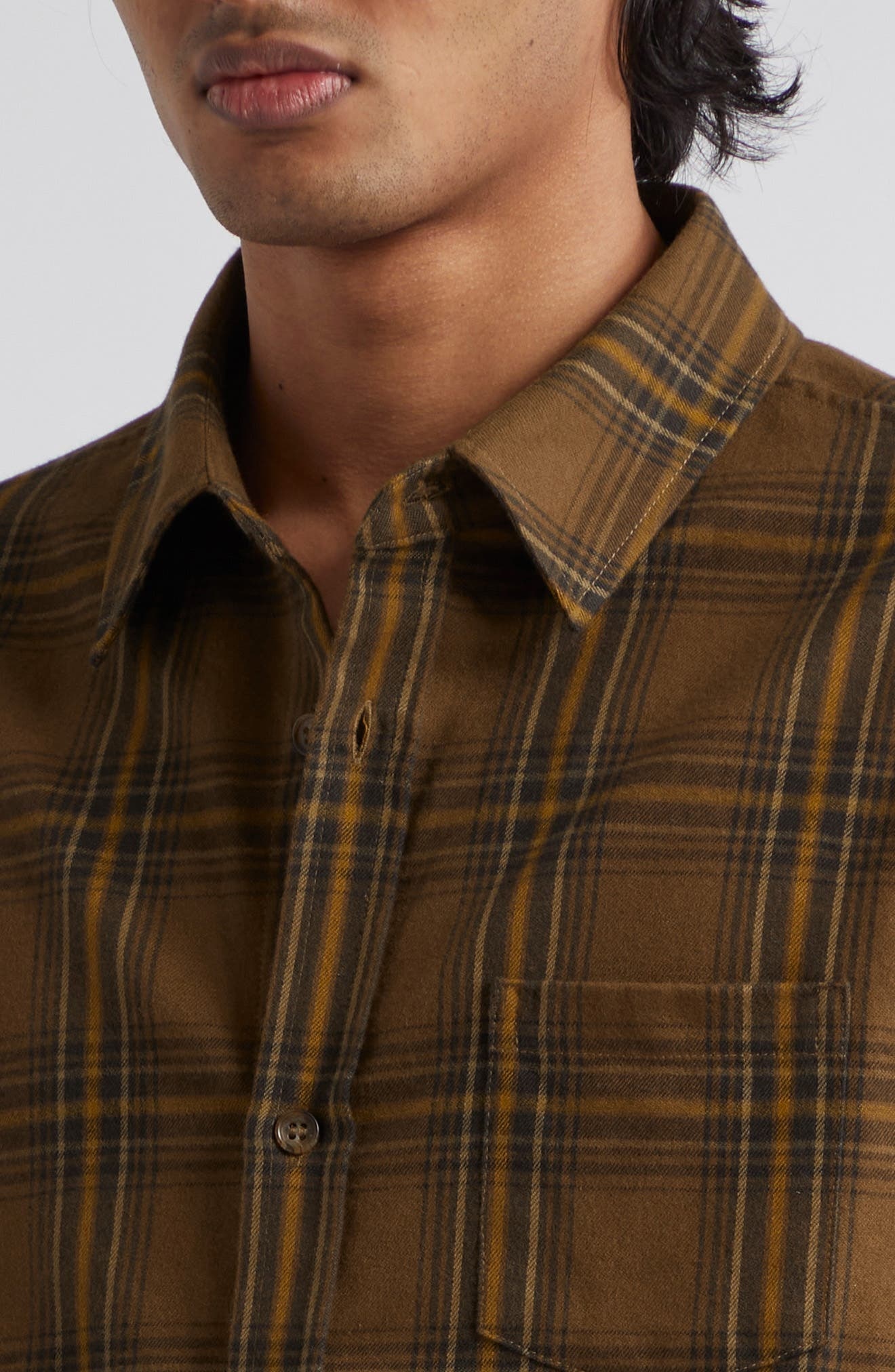Alder Plaid Cotton Flannel Button-Up Shirt - 4