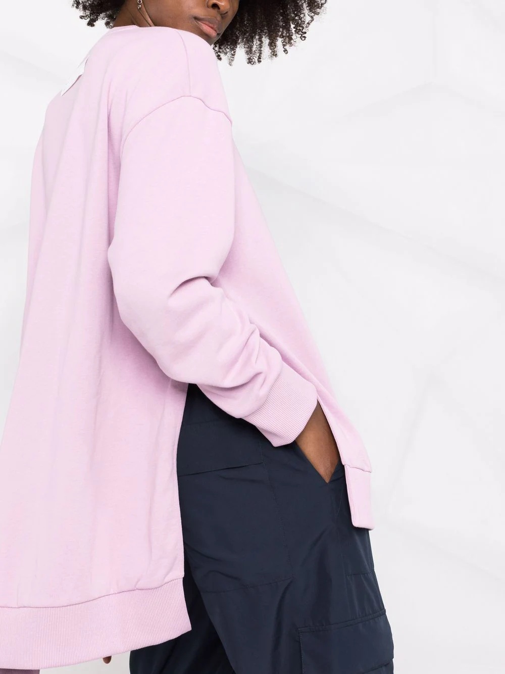 logo-print side slit sweatshirt - 3