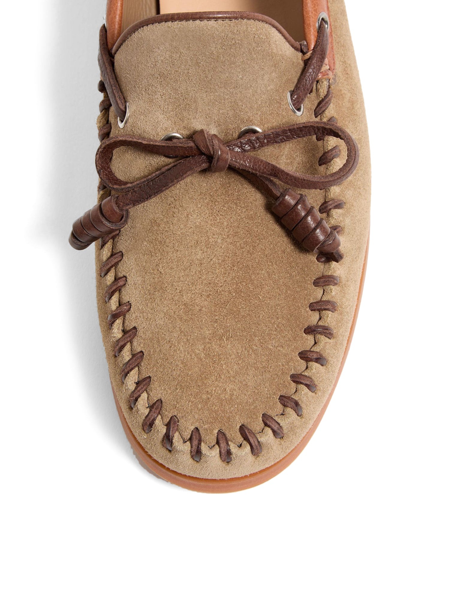 PALM AVENUE CRUST LEATHER BOAT SHOE - 6