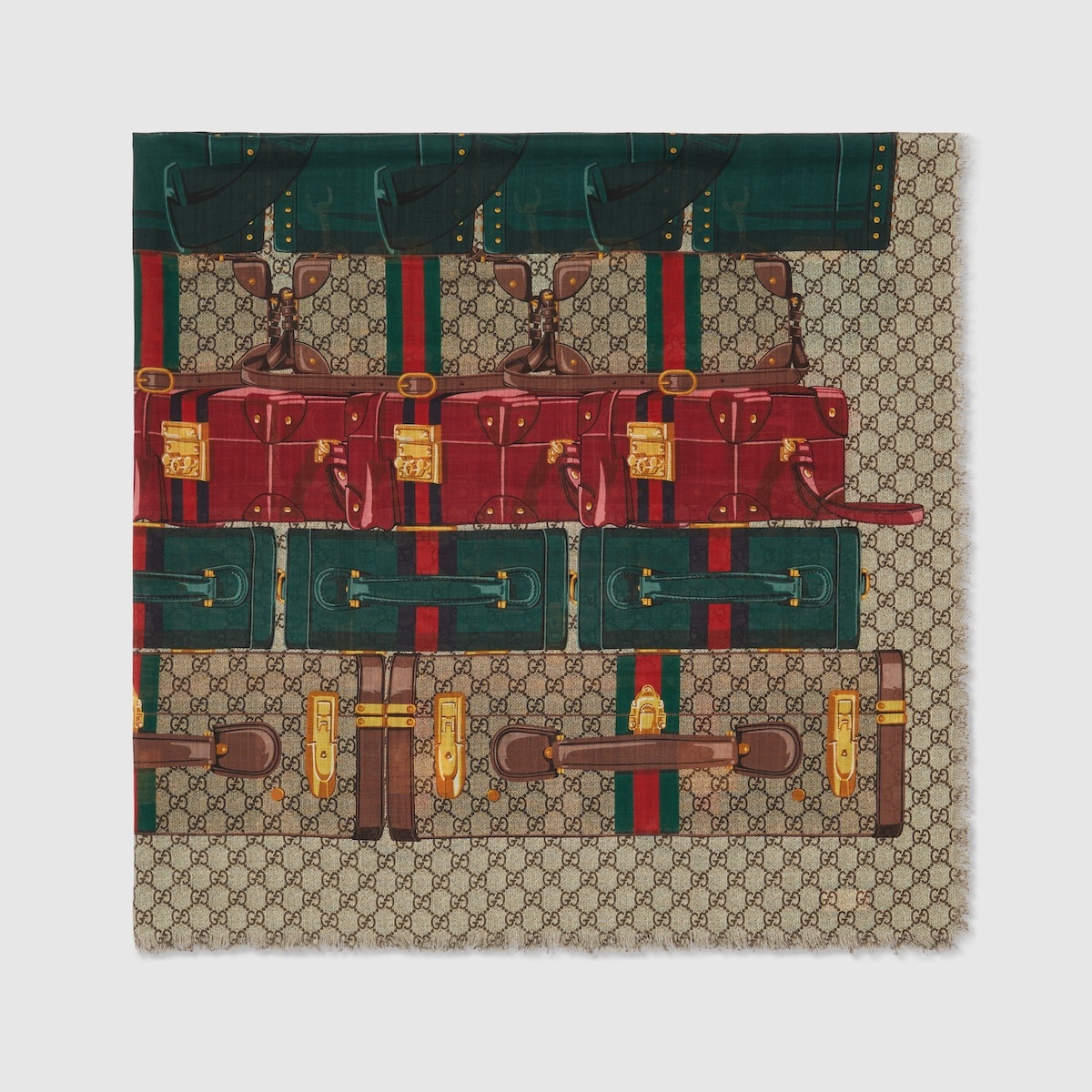 GG Gucci valigeria print silk carré - 2