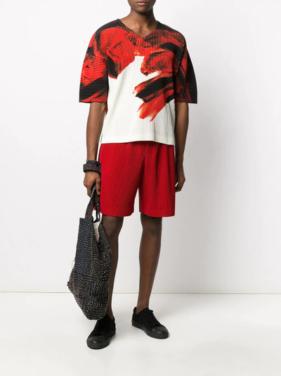 ISSEY MIYAKE abstract-print ribbed T-shirt outlook