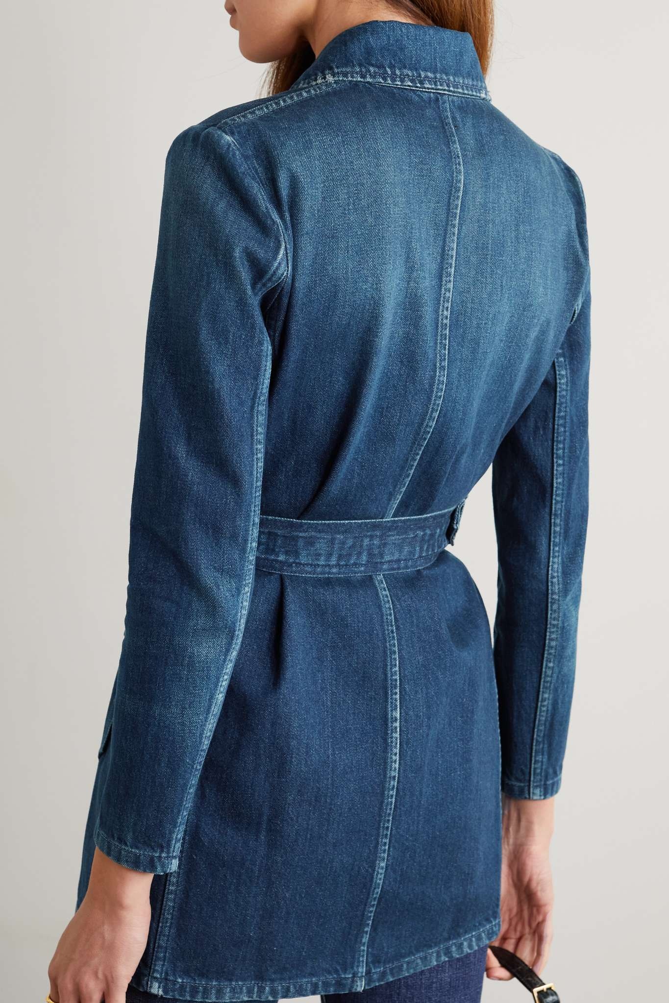 Belted denim mini dress - 3