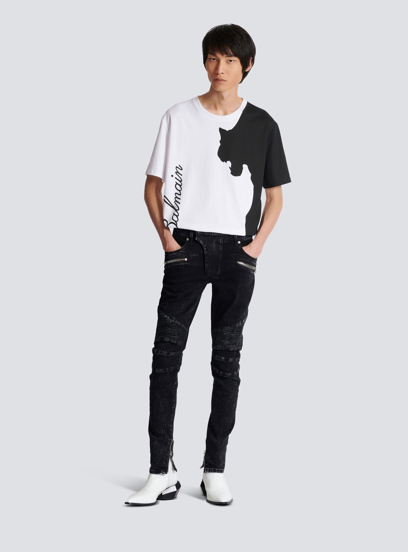 Balmain Slim-fit denim jeans with ribbed details outlook