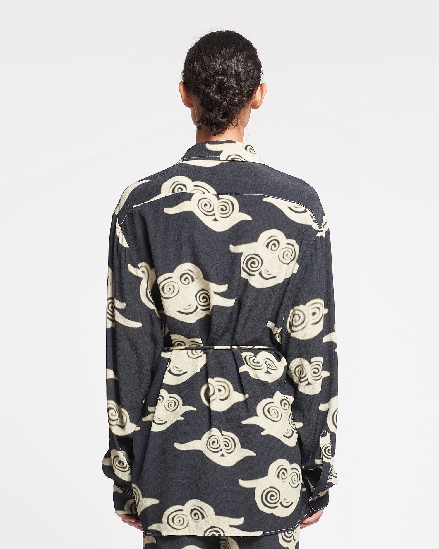Printed Crepe Shirt Dress - 5