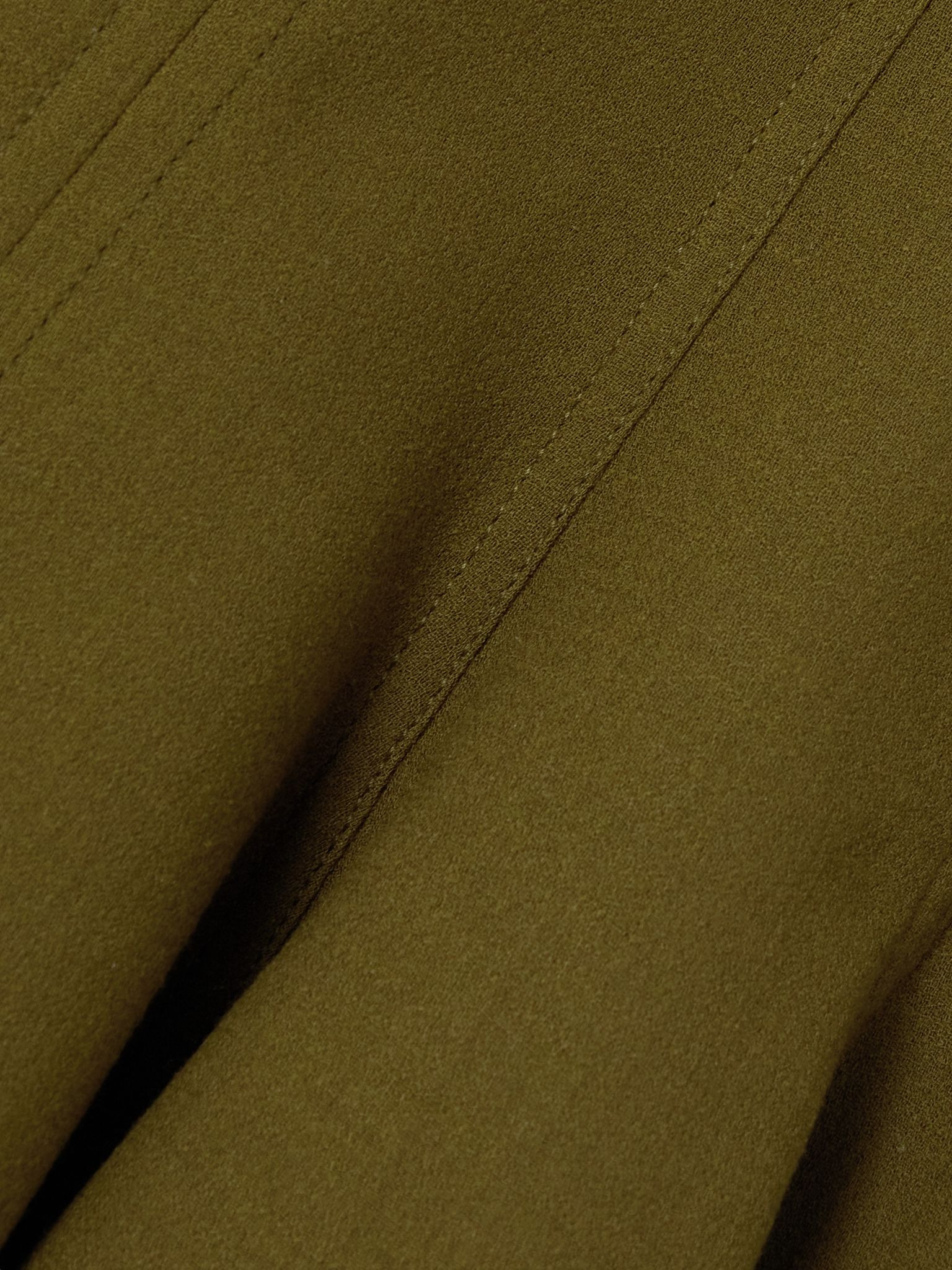 Paneled pleated wool-crepe midi skirt Green - 4