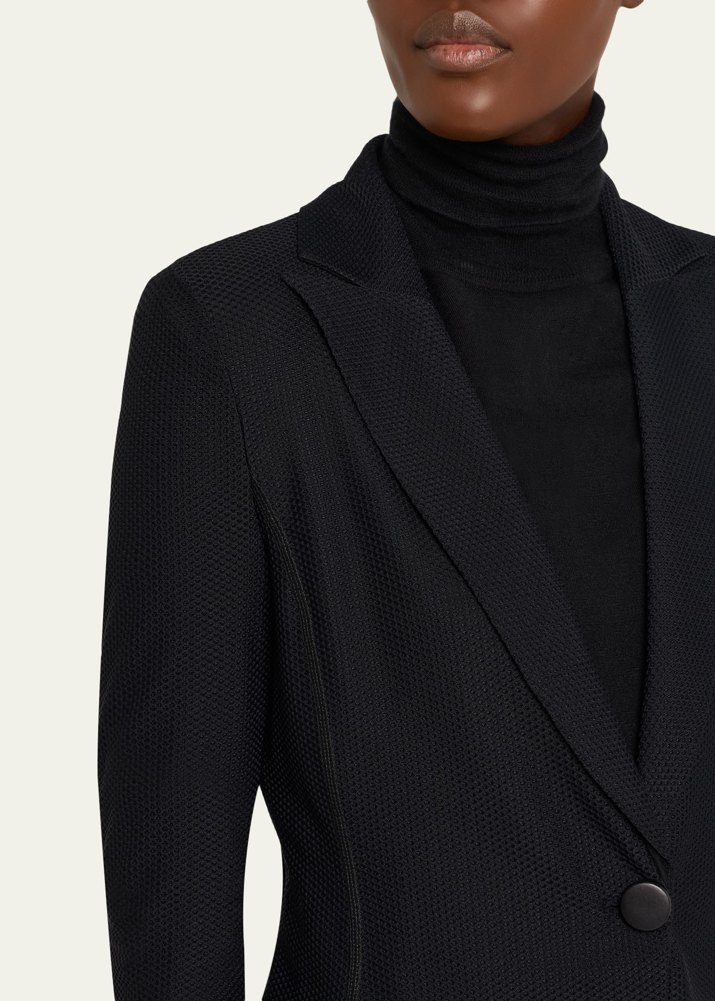 Rice Stitch Jersey Single-Breasted Jacket - 5