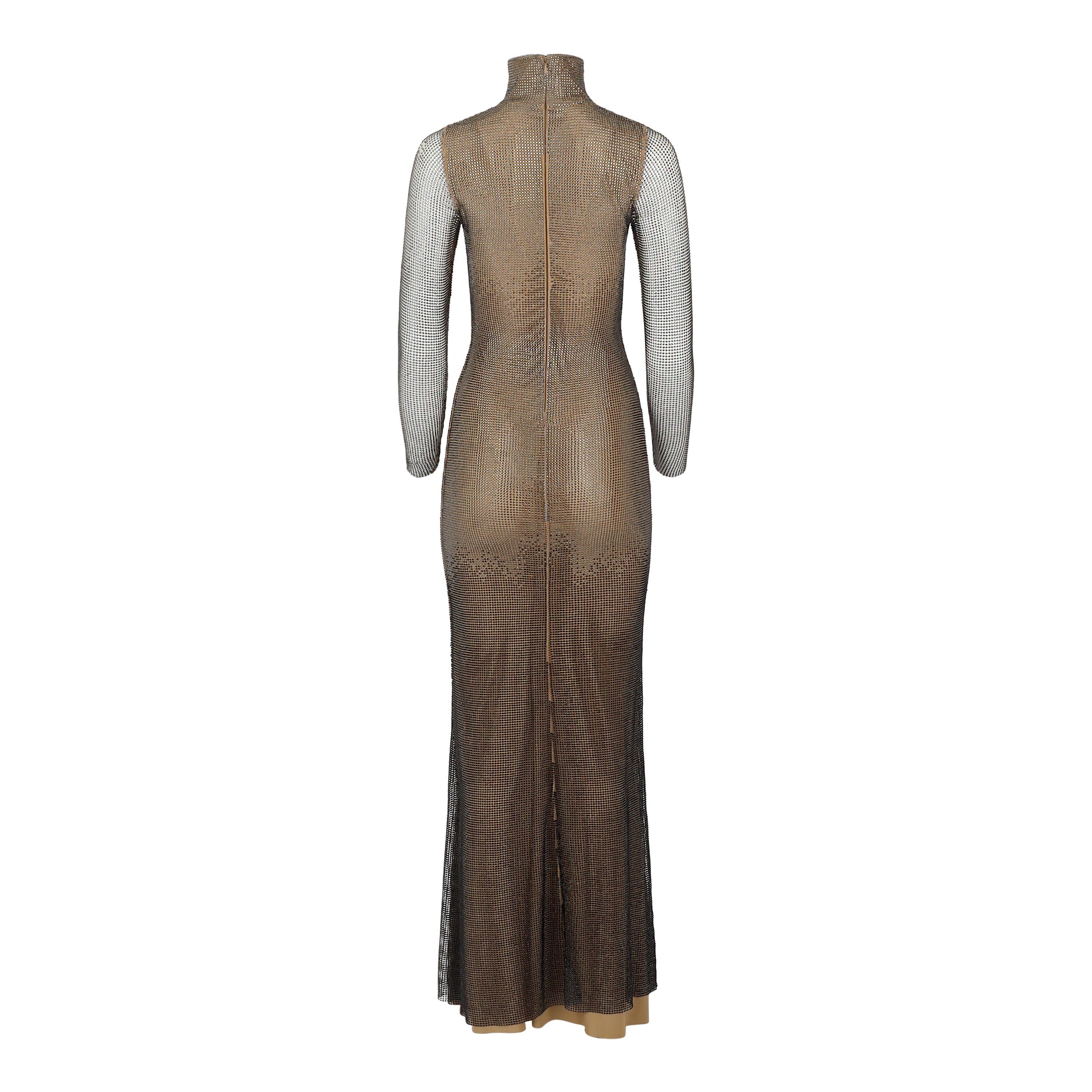 Ombre Crystal Fishnet Gown - 3