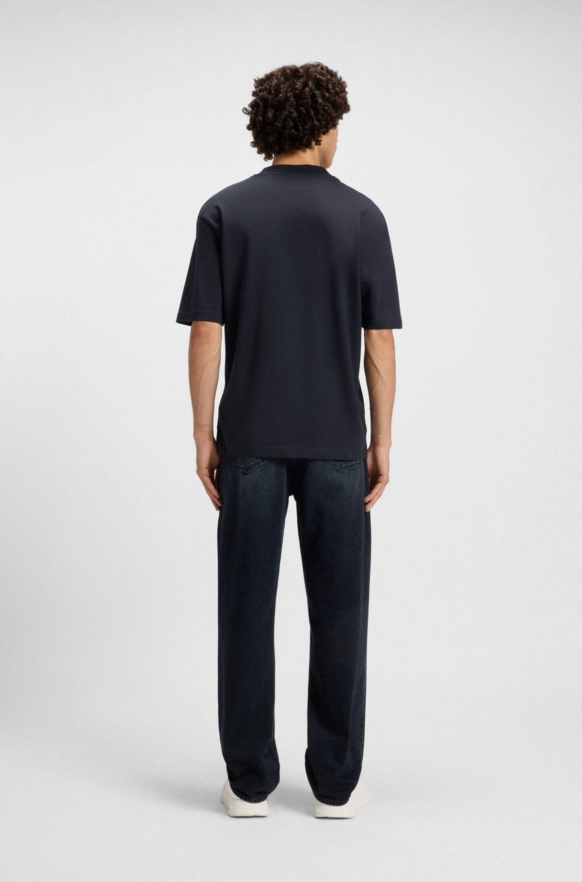 REGULAR-FIT COTTON-JERSEY T-SHIRT WITH BLUE LOGO PATCH - 5
