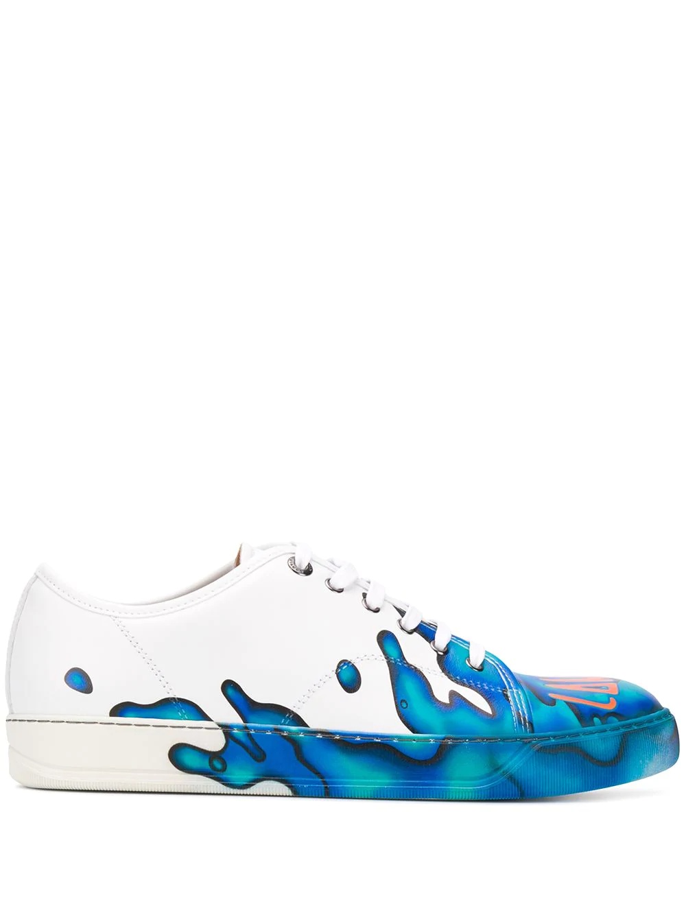 graphic-print leather sneakers - 1