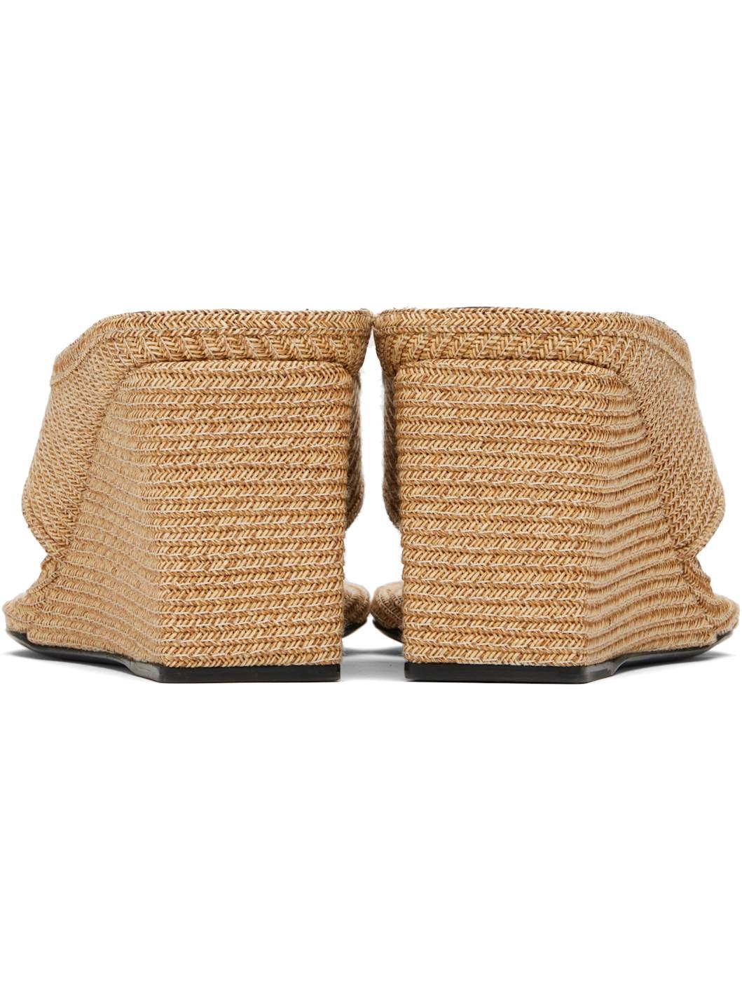 Beige Cube Thong Mule Sandals - 2
