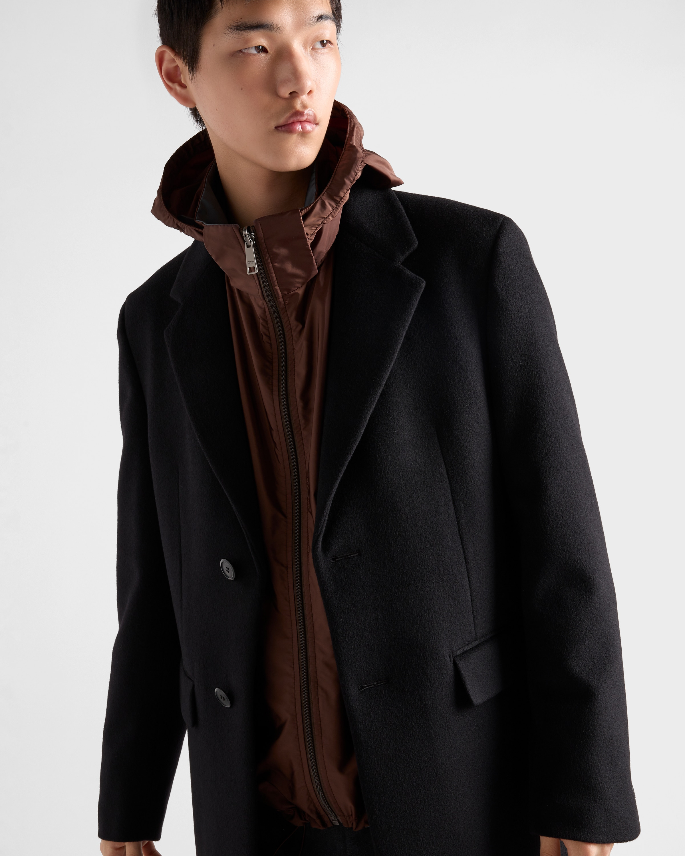 Single-breasted wool blend coat - 6