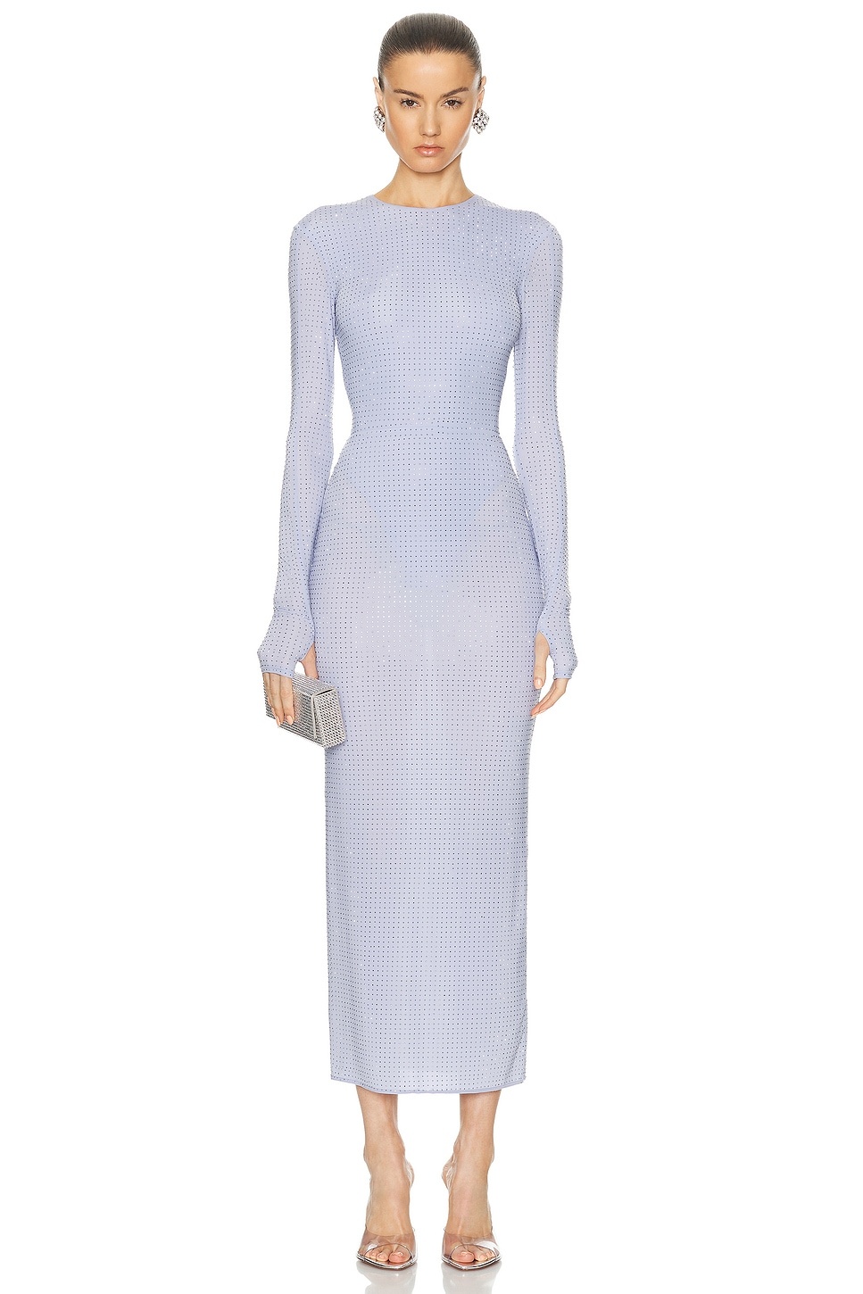 Long Sleeve Crystal Dress - 1