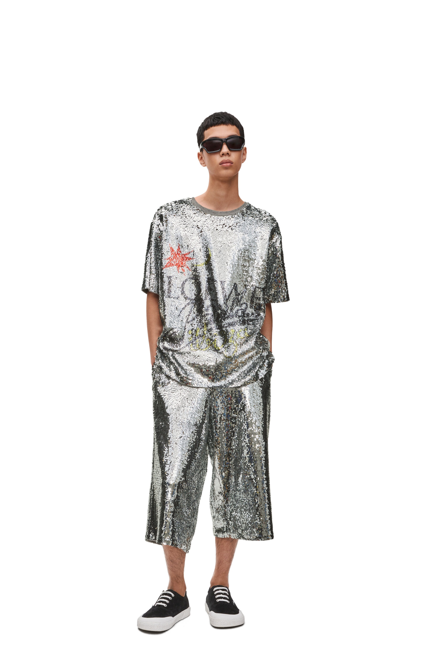Loose fit T-shirt in sequins - 2