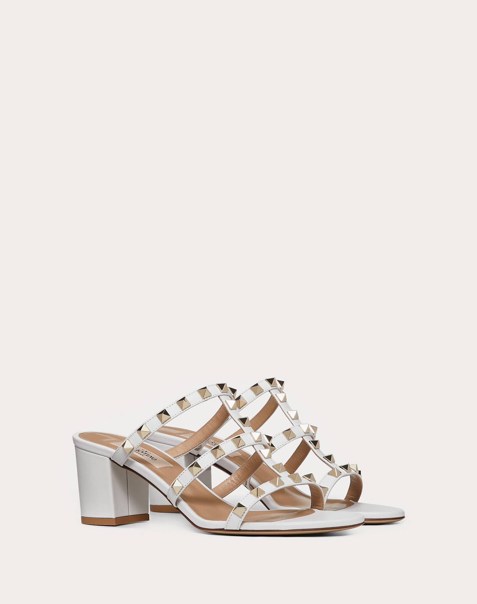 Rockstud Calfskin Slide Sandal 60 mm - 2