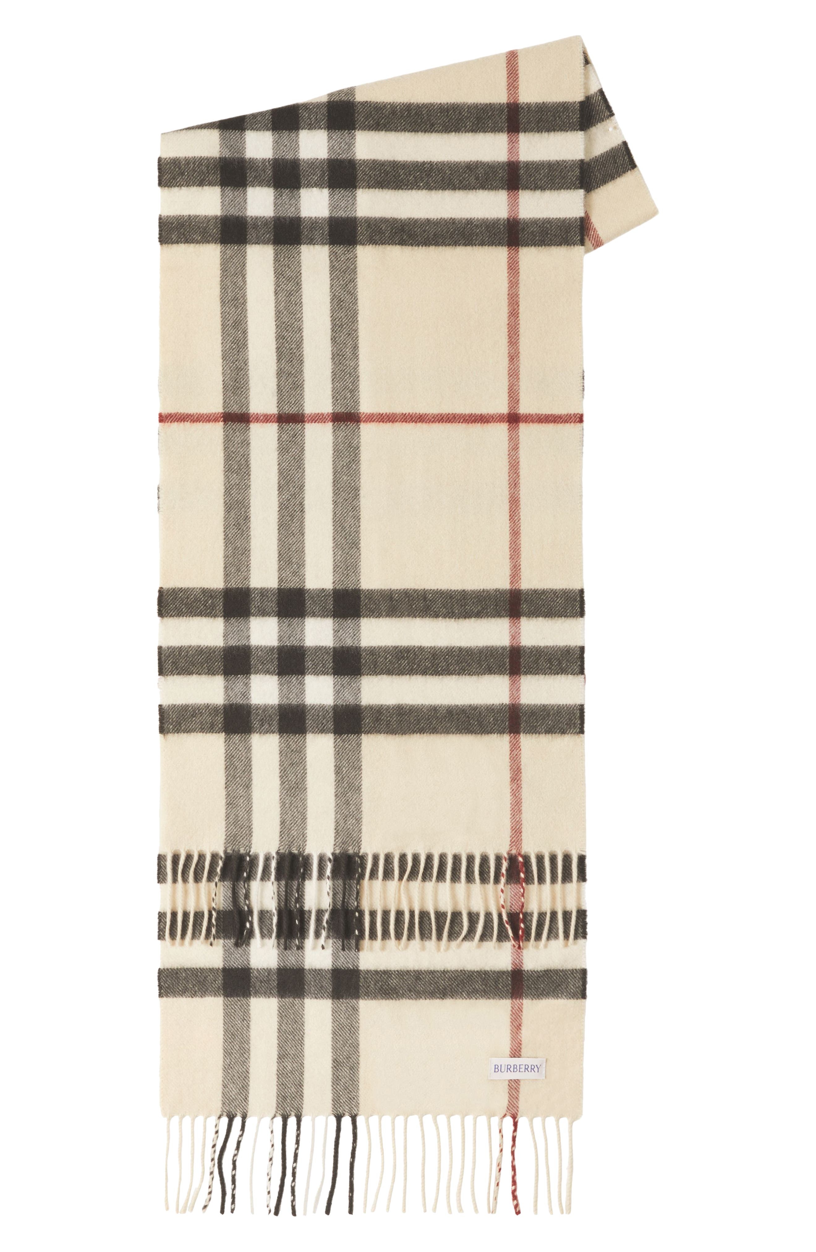 burberry Giant Icon Check Cashmere Scarf in Stone at Nordstrom - 4