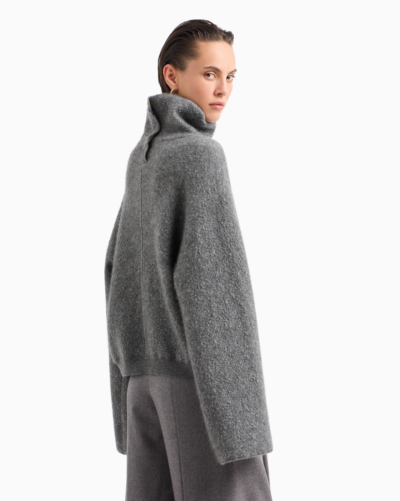 Viscose, cashmere and silk mock-neck jumper - 3