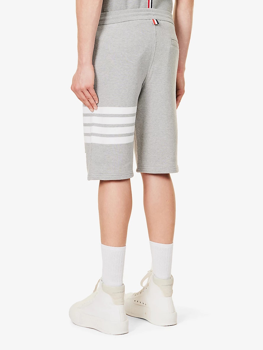 Four-bar regular-fit cotton-jersey shorts - 4
