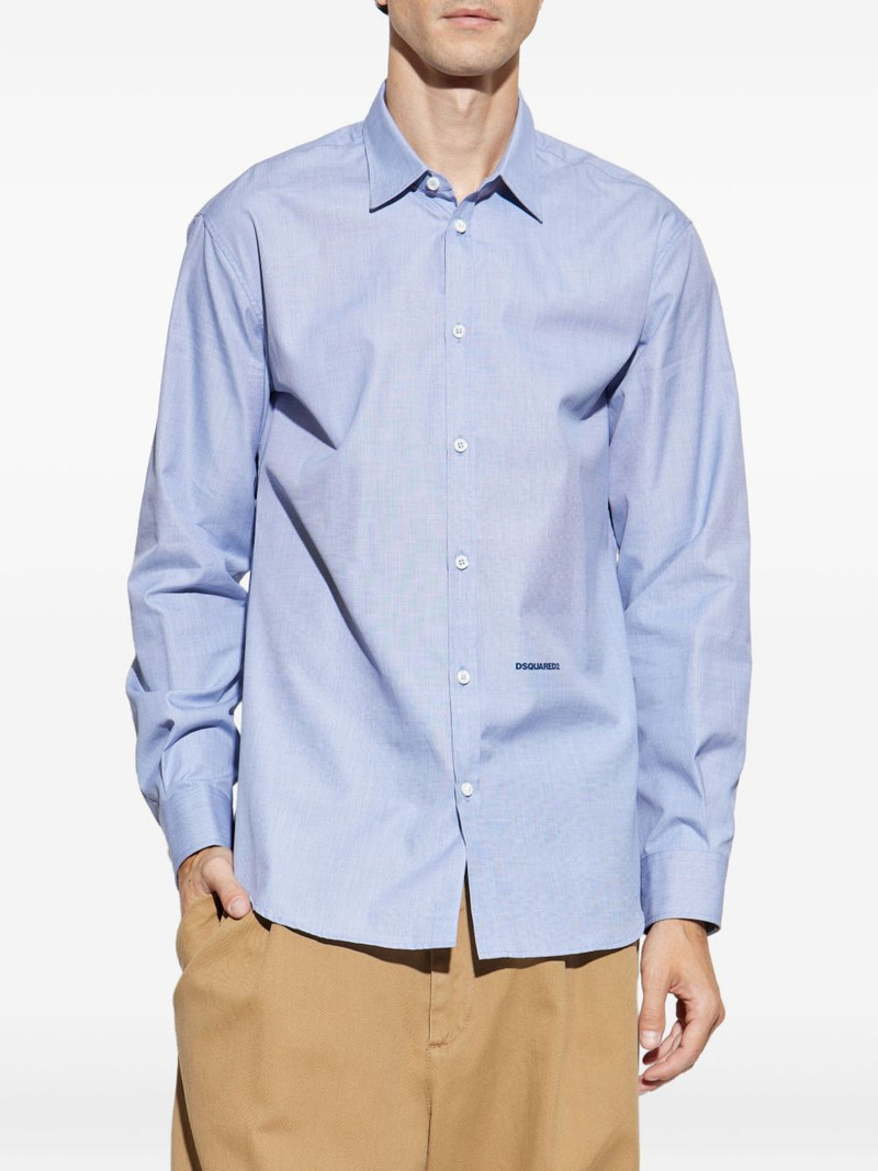 logo-embroidered cotton shirt 3