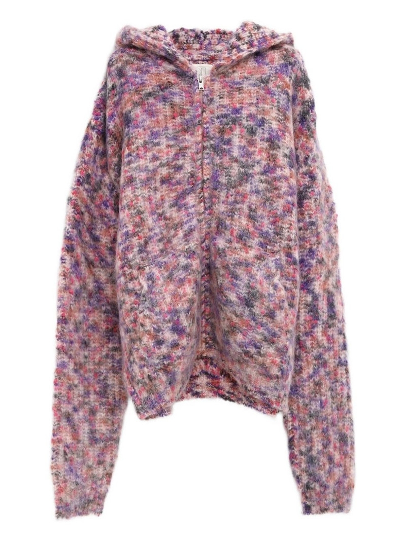 zipped hooded knit hoodie 1