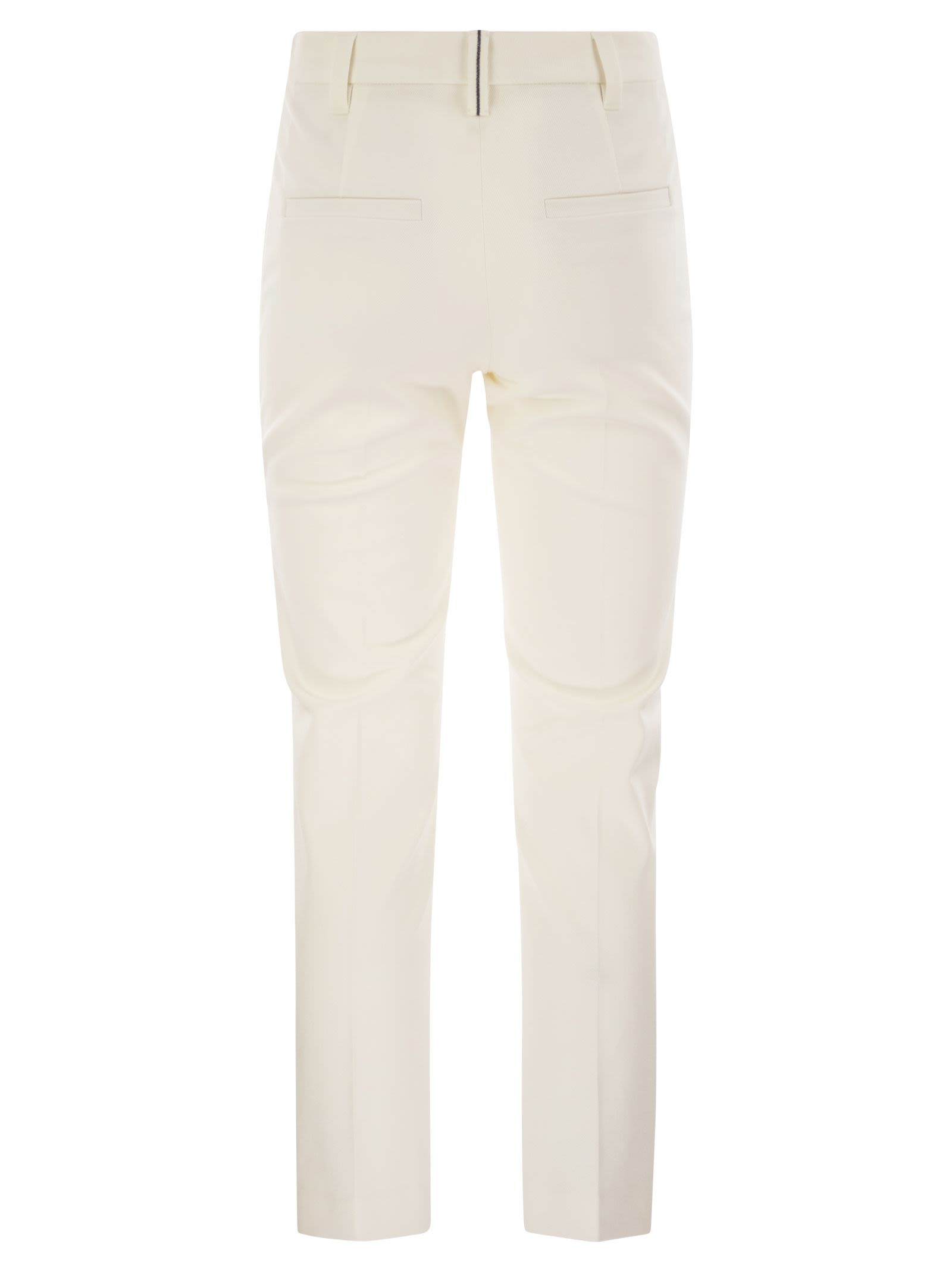 Brunello Cucinelli Women Cigarette Trousers In Stretch Cotton - 2