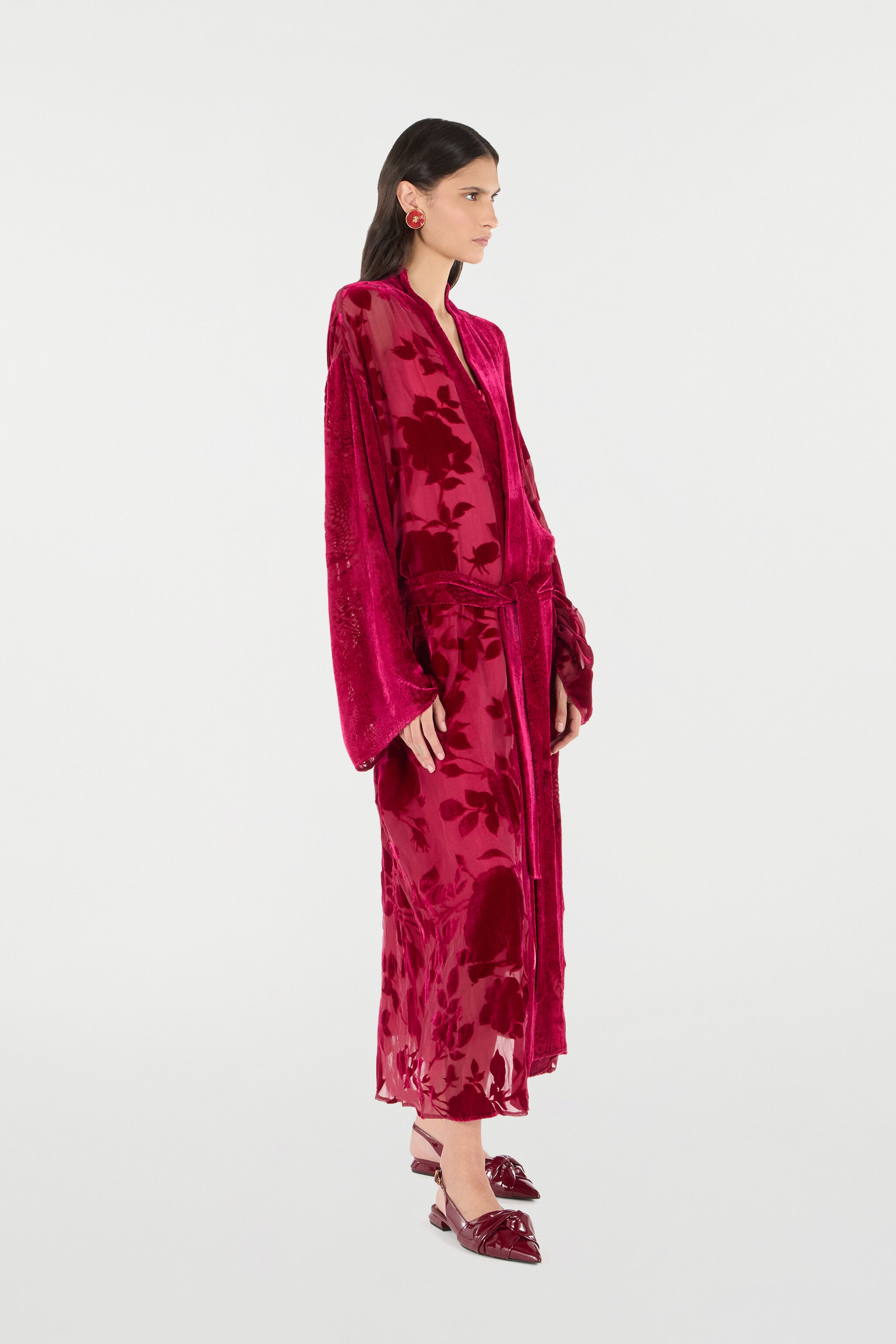 Robe With Rose And Python Pattern - 3
