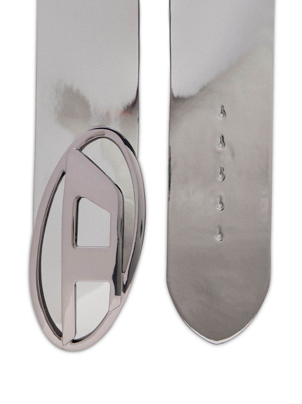metallic logo-plaque leather belt - 2