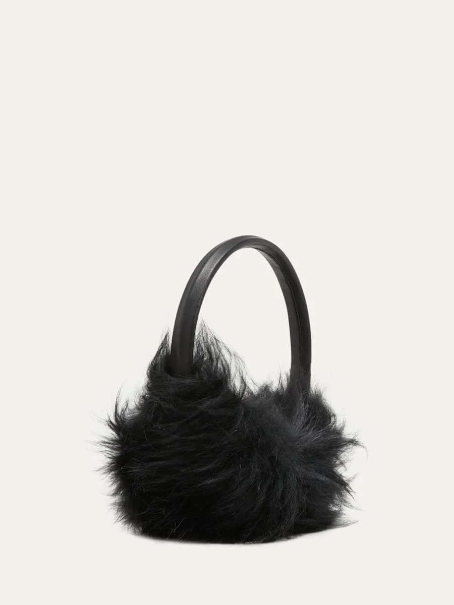 Thick Leather & Cashmere Earmuffs - 1