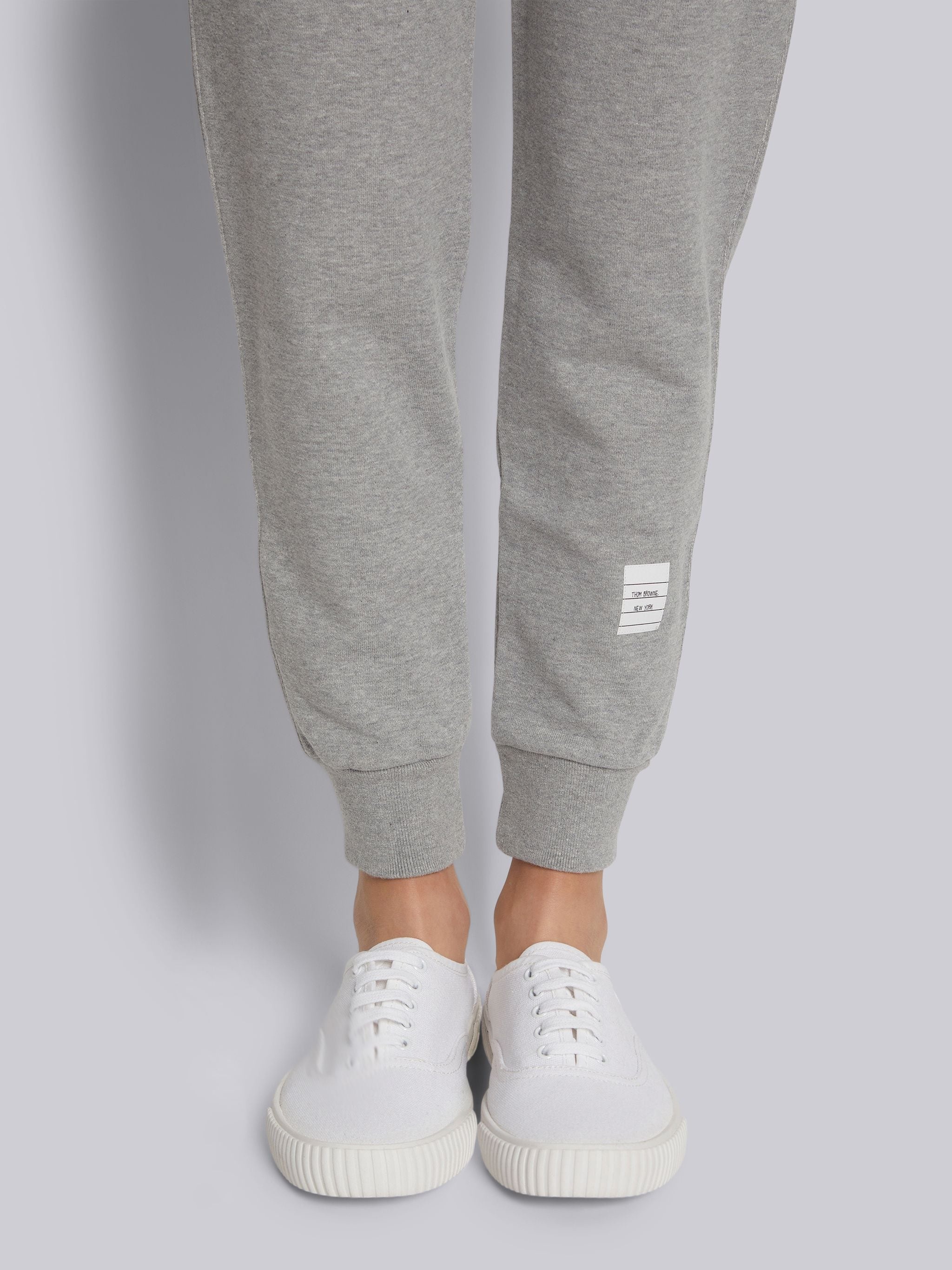 Light Grey Cotton Loopback Knit Engineered 4-bar Stripe Classic Sweatpant - 4