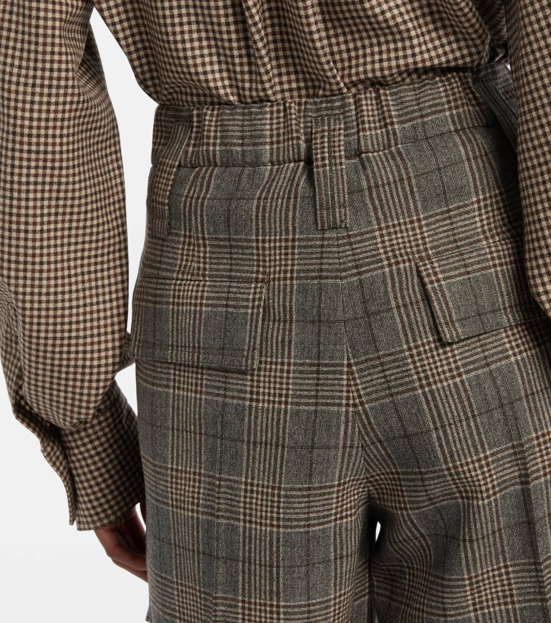 Checked virgin wool shorts - 5
