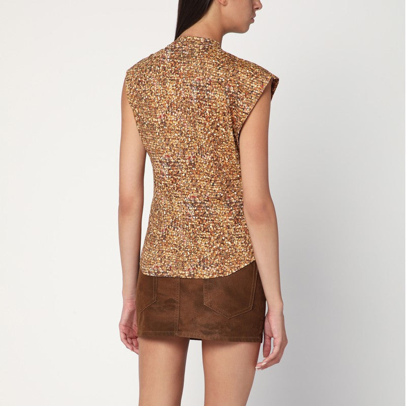 Isabel Marant Asymmetrical Nayda T-Shirt With Ochre Print Women - 2