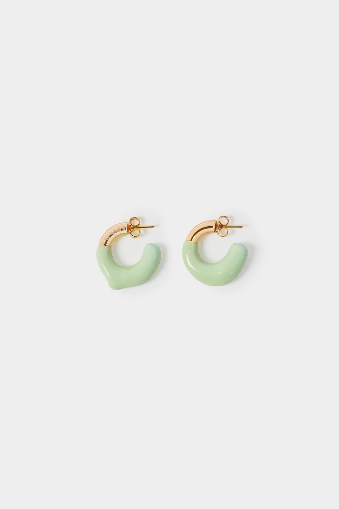 MINI RUBBERIZED EARRINGS GOLD / light green - 1