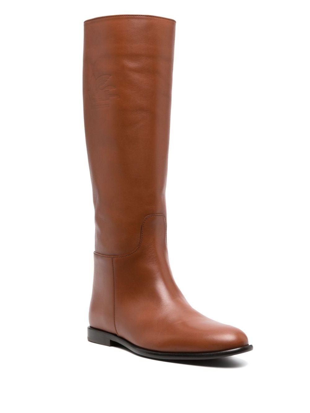 debossed-logo leather boots - 2