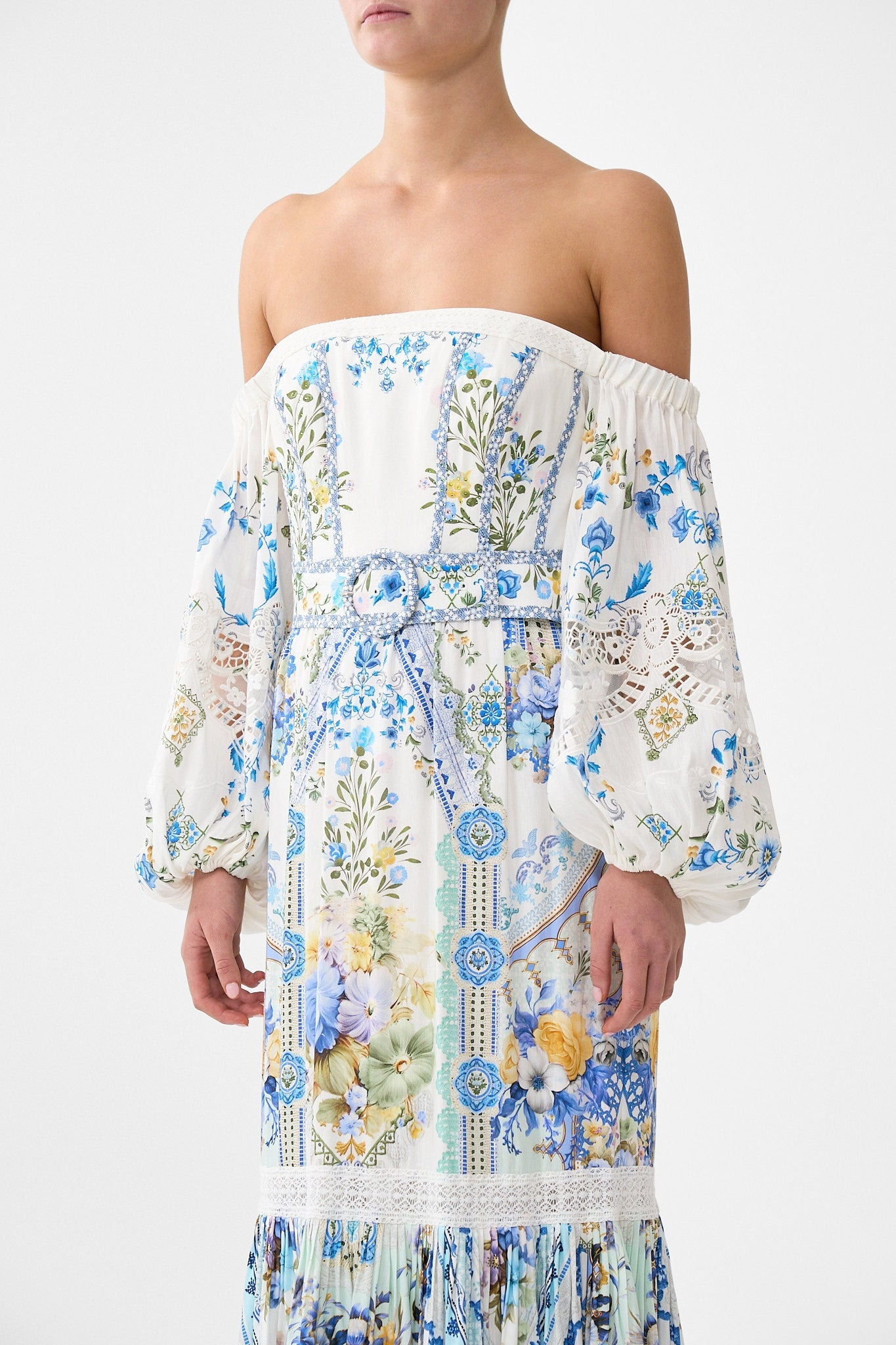 PUFF SLEEVE CORSET DRESS - 5