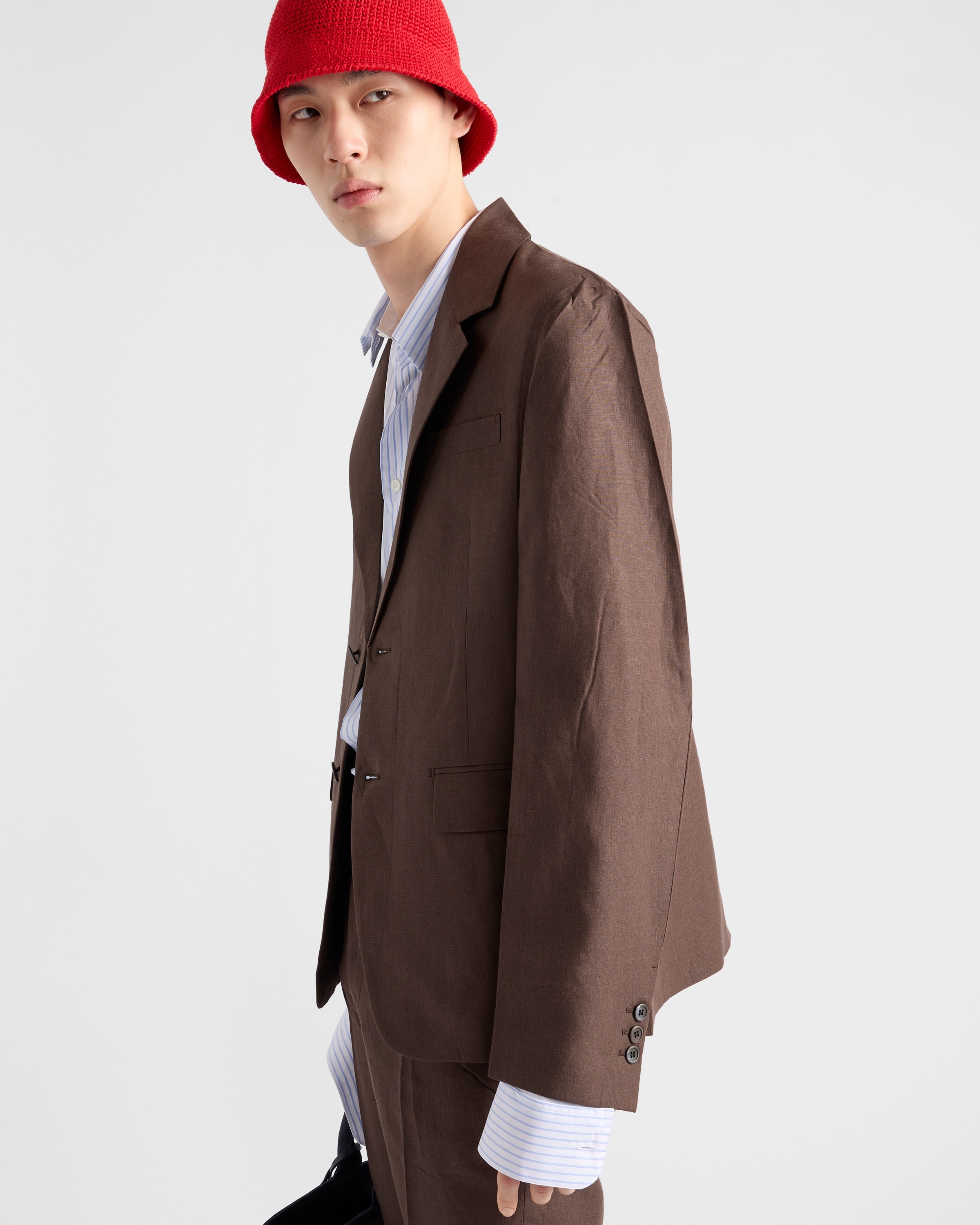 Single-breasted linen jacket - 3