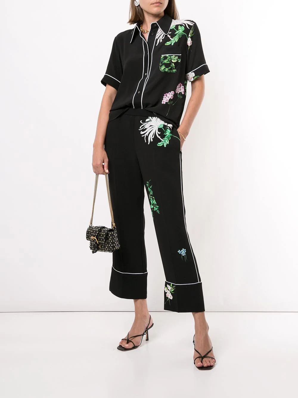 floral-print straight trousers - 2