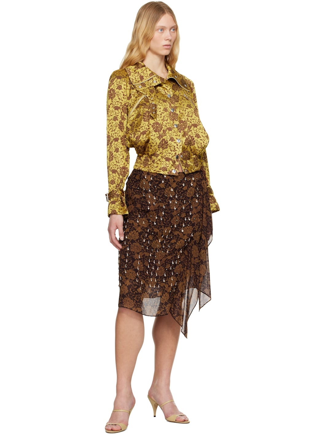 Khaki Jacquard Bomber Jacket - 4