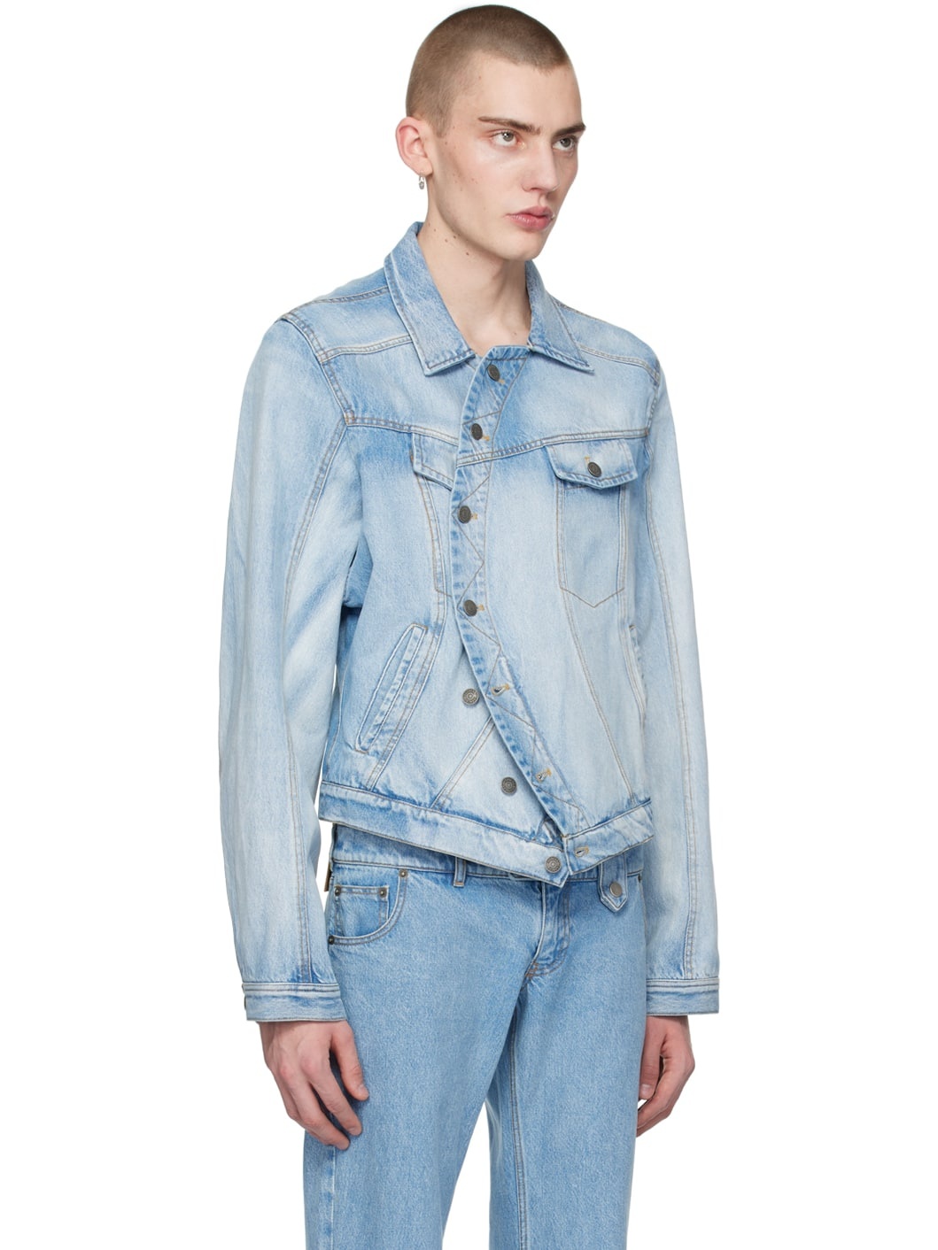 Blue Wrapped Denim Jacket - 2