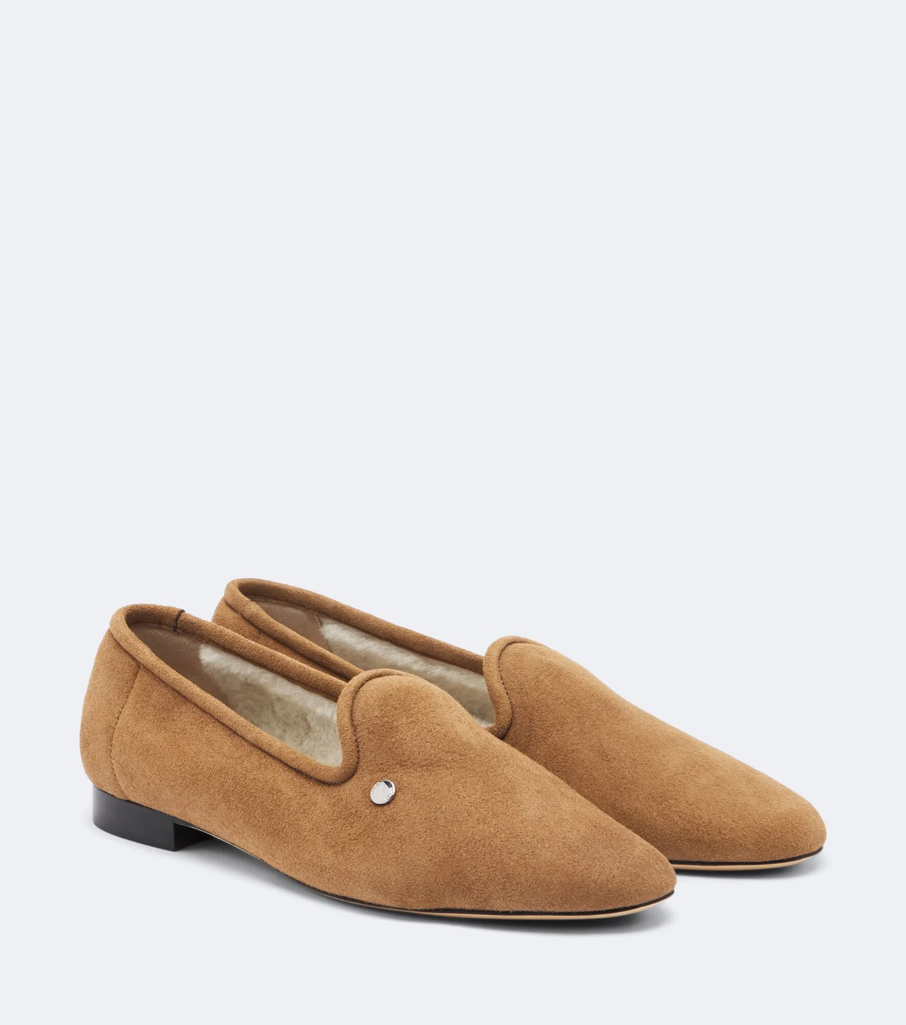 Shearling-lined suede loafers - 1