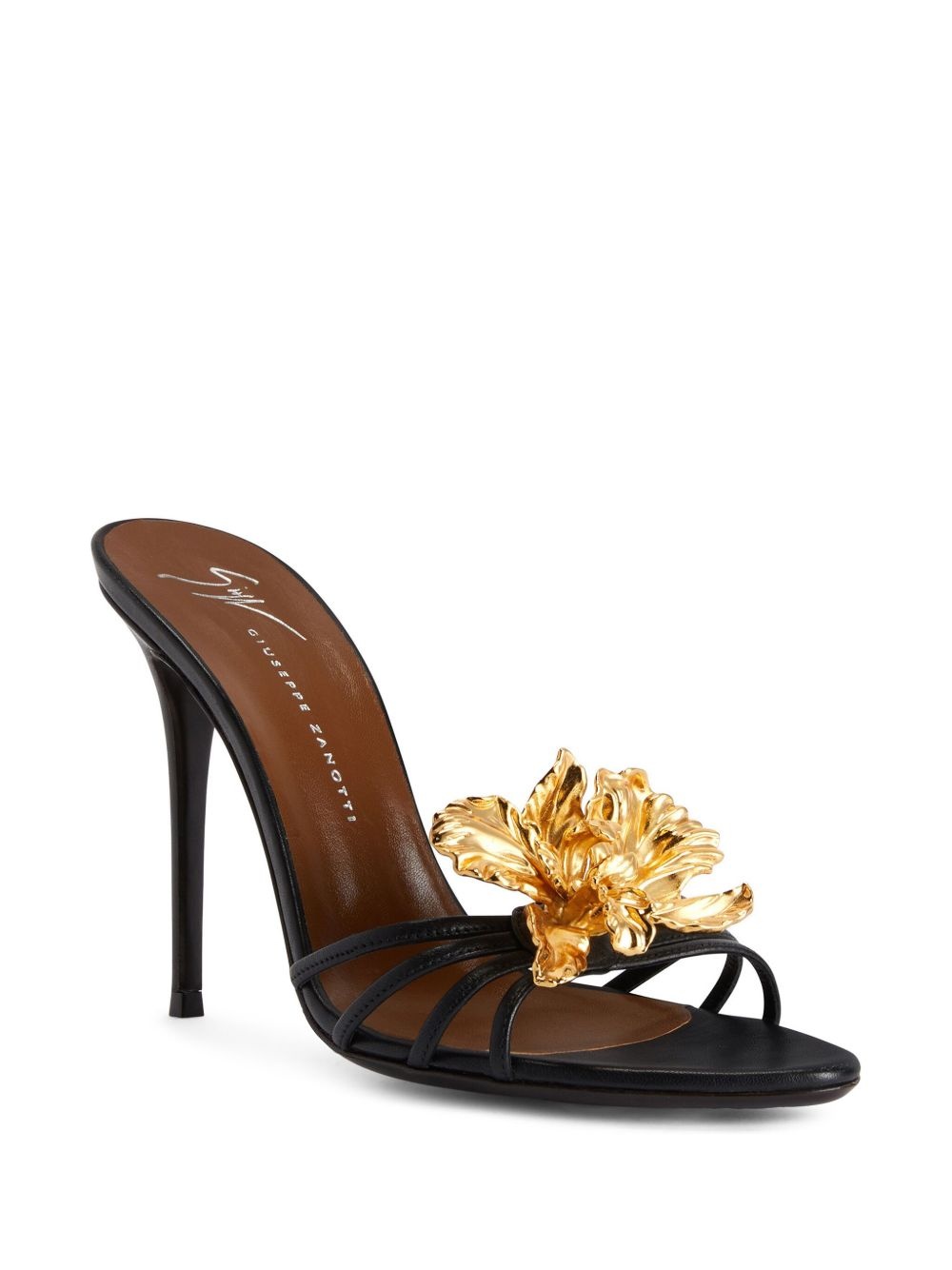 floral-appliqué mules - 2
