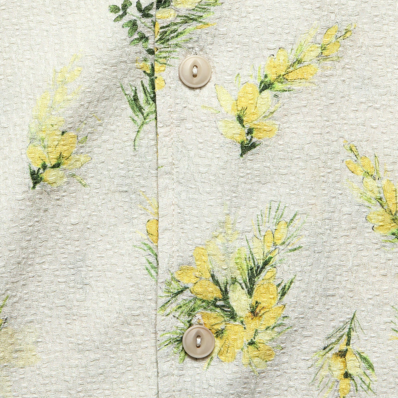 Gorse Print Crammond Shirt - Ecru 3