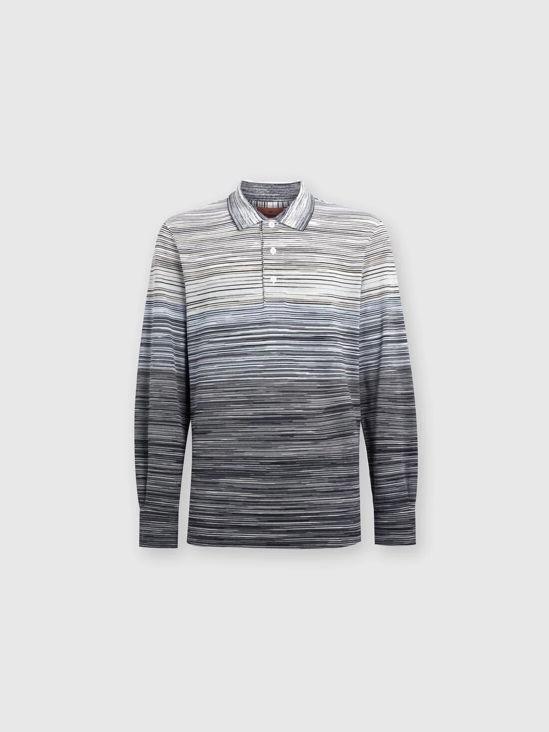 Long-sleeved polo shirt in slub cotton piqué - 1